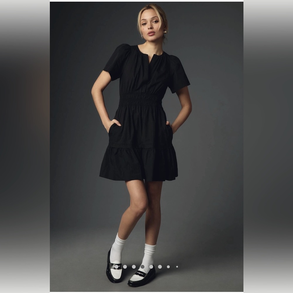 Anthropology, Somerset, mini dress xl petite in black